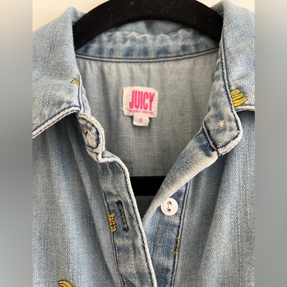 JUICY by Juicy Couture, size S, Chambray Dress with Banana Print - Picture 4 of 5